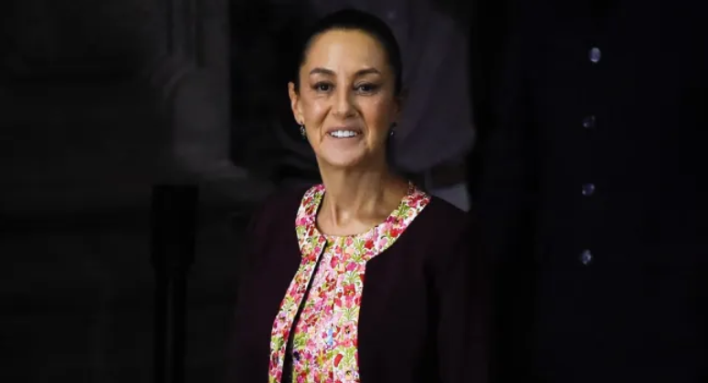 Mexico's President-elect Claudia Sheinbaum arrives at the Museum of Economics in Mexico City, Mexico on July 18.