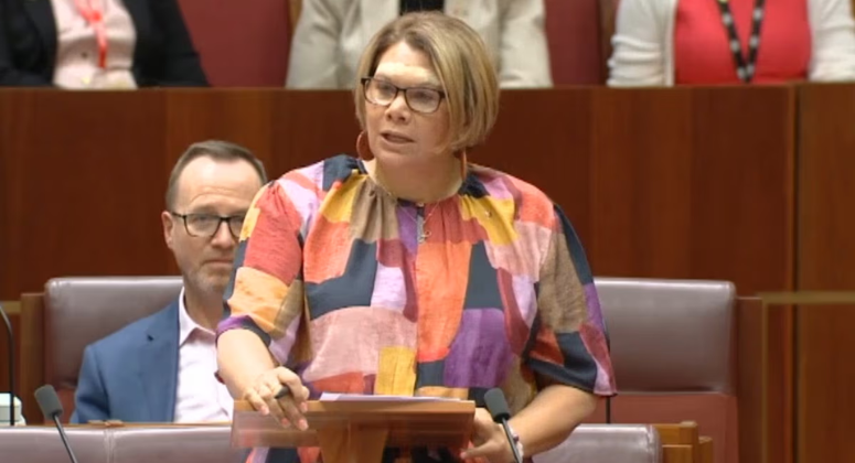 Greens Senator, Dorinda Cox in parliament