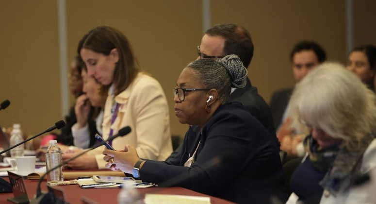 Deputy Minister for Foreign Affairs of Liberia, Deweh E. Gray speaks at the III Conference of Feminist Foreign Policy in Mexico City