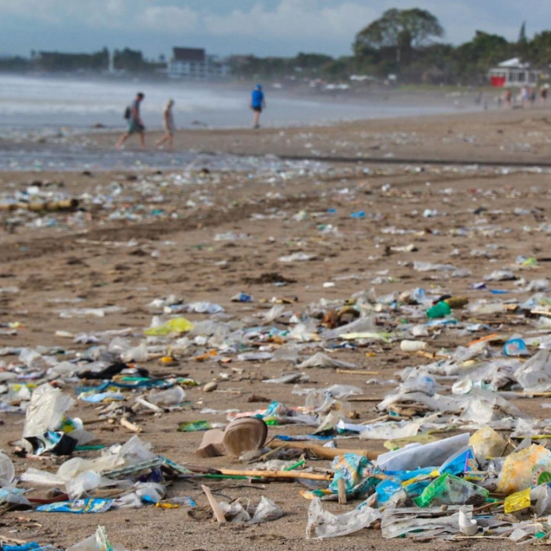 Waste on beach